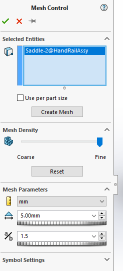 Steps of adding mesh control