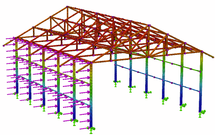 finite element analysis of a steel frame